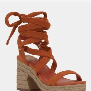 Vince Camuto Orange Strappy Espadrille Wedges